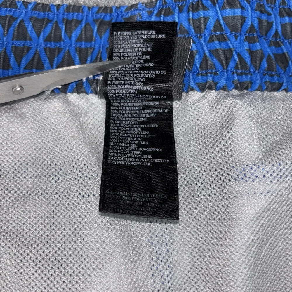 The North Face Swim Trunks Men's XL Blue Black Geometric Print Board Shorts Mesh